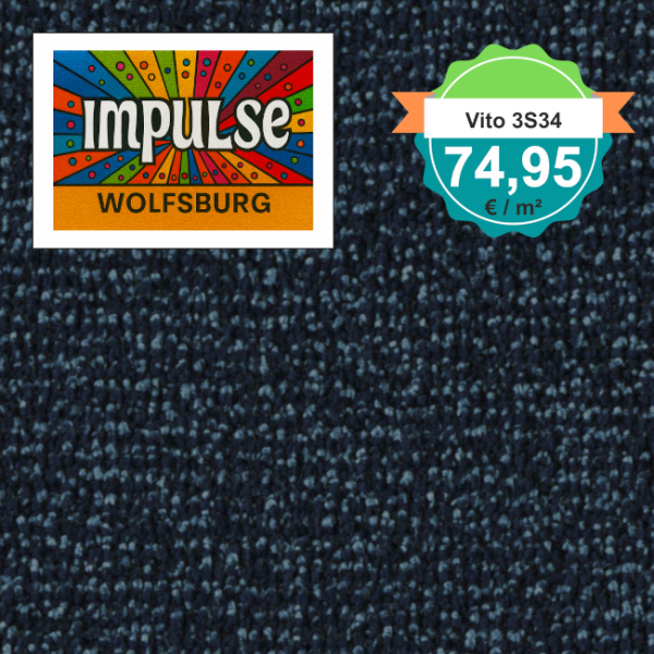 Vorwerk Vito 3S34 blau Velours Teppichboden